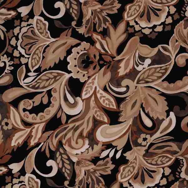 TISSU VISCOSE STRECH IMPRIME ARABESQUE MARRON