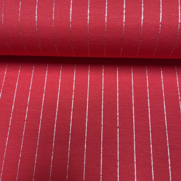 TISSU UNI RAYURE LUREX ROUGE