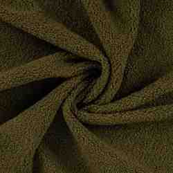 TISSU SHERPA IMITATION MOUTON VERT KAKI