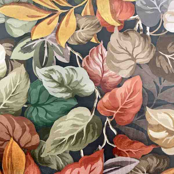 TISSU VELOURS IMPRIMÉ FEUILLAGE