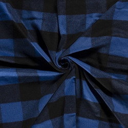 TISSU CARREAU CANADIEN BLEU NOIR