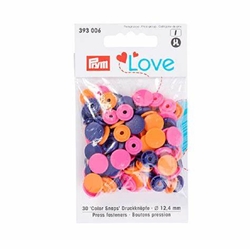 Prym Love Boutons press. plast. 12,4mm orange/fuch