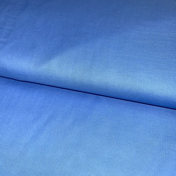 TISSU POPELINE DE COTON UNIE 60 FILS BLEU NATTIER