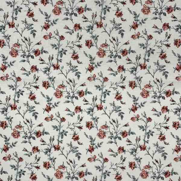 TISSU COTON ENDUIT MFTA GRACE BOIS DE ROSE