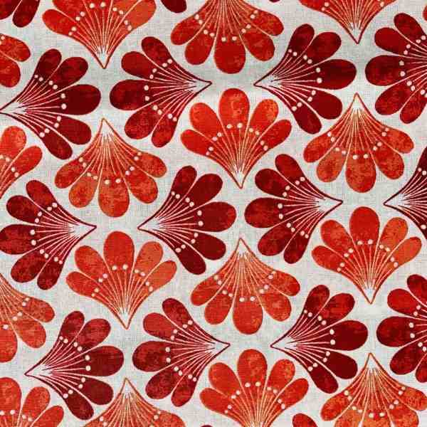 TISSU MFTA COTON ENDUIT FEUILLE AMANDA ORANGE