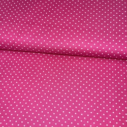 TISSU COTON IMPRIME TETE EPINGLE FUSCHIA