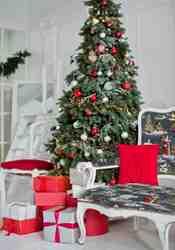 TISSU JACQUARD NUIT DE NOEL BLEU GRIS