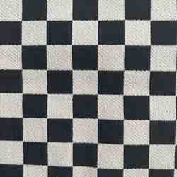 TISSU JACQUARD DAMIER NOIR BLANC