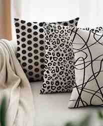 TISSU JACQUARD BIG POINS NOIR ET BLANC