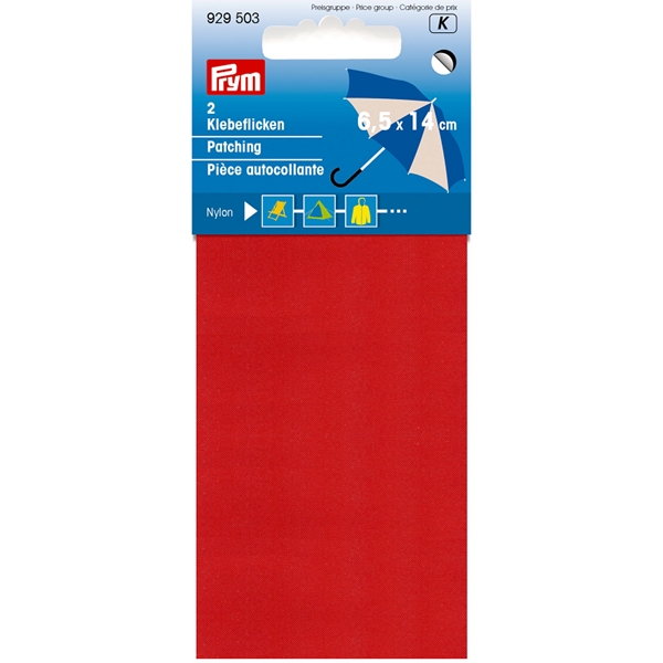 Pièce autocollante nylon 10 x 18 cm rouge