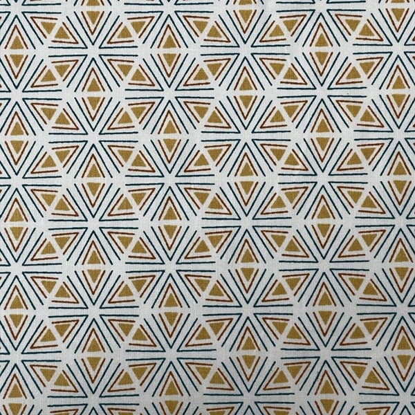 COUPON 3 M COTON GEOMETRIQUE TRIANGLE OCRE