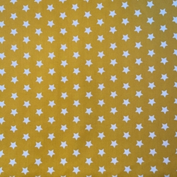 COUPON COTON ETOILE JAUNE BLANC 0.95M X 1.40M 