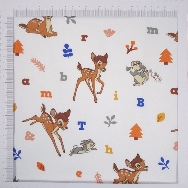 TISSU COTON DISNEY BAMBI ALPHABET