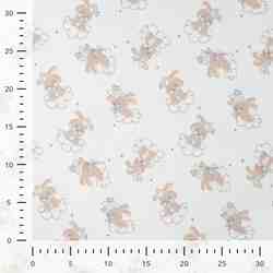 TISSU JERSEY COTON LAPINS SUR NUAGES