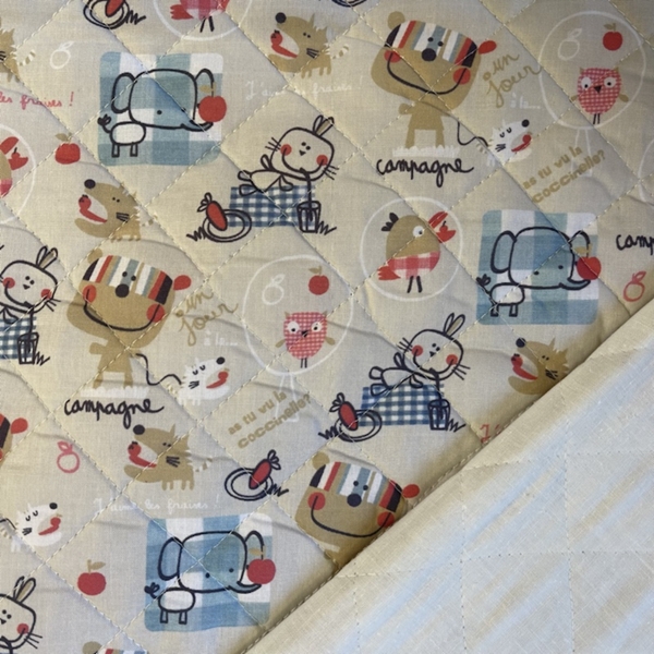 TISSU MATELASSE ENFANTIN CREME GOTS