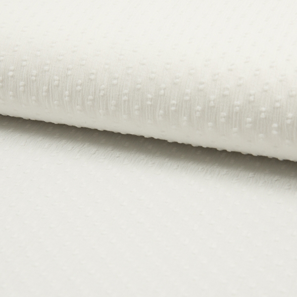 TISSU COTON PLUMETIS NATUREL IVOIRE