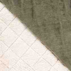 TISSU VELOURS MATELASSE IMITATION MOUTON VERT