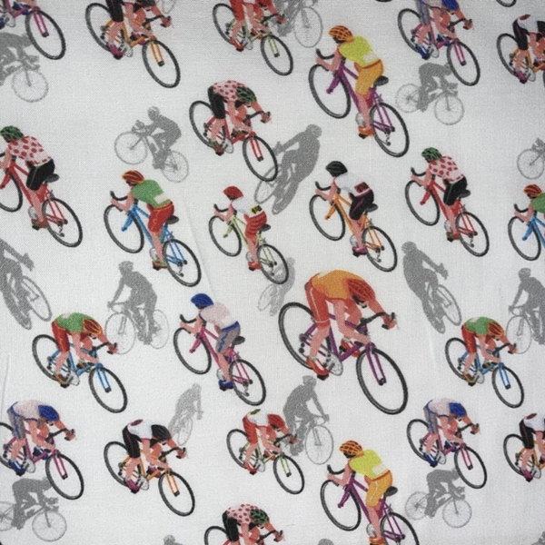 TISSU COTON IMPRIME LES CYCLISTES