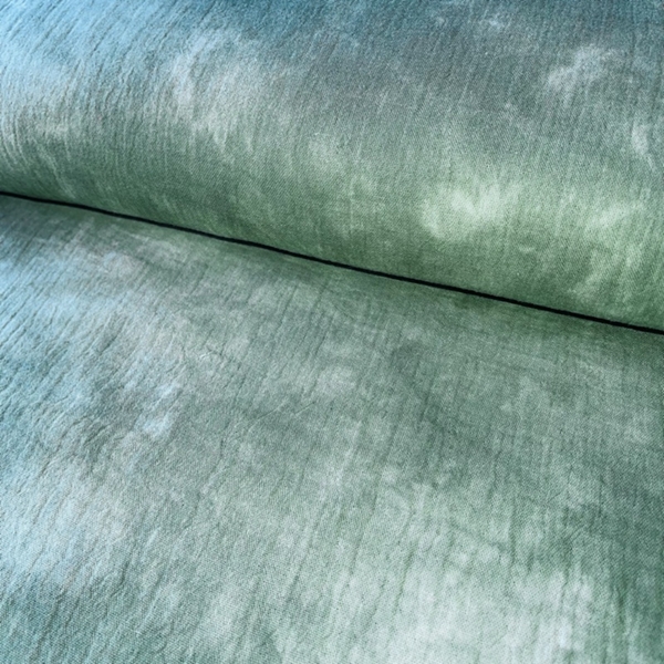 TISSU DOUBLE GAZE TIE AND DYE OEKO-TEX VERT KAKI