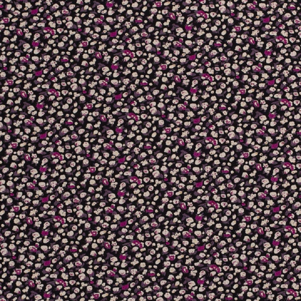 TISSU JERSEY IMPRIME VISCOSE OEKOTEX FLEURS ROSE 