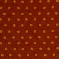 TISSU DOUBLE GAZE IMPRIMEE POIS TERRACOTTA