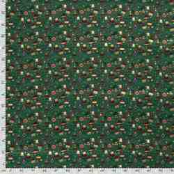 TISSU COTON NOËL CADEAUX ET ORNEMENTS VERT SAPIN