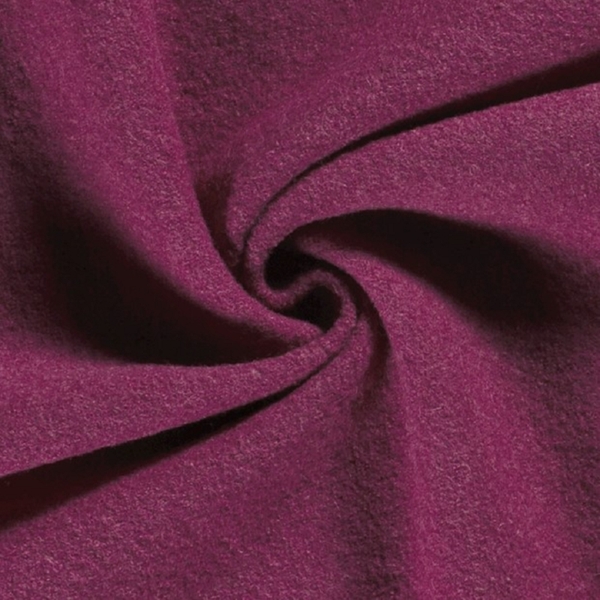 TISSU MANTEAU LAINE BOUILLIE ROSE FUSCHIA