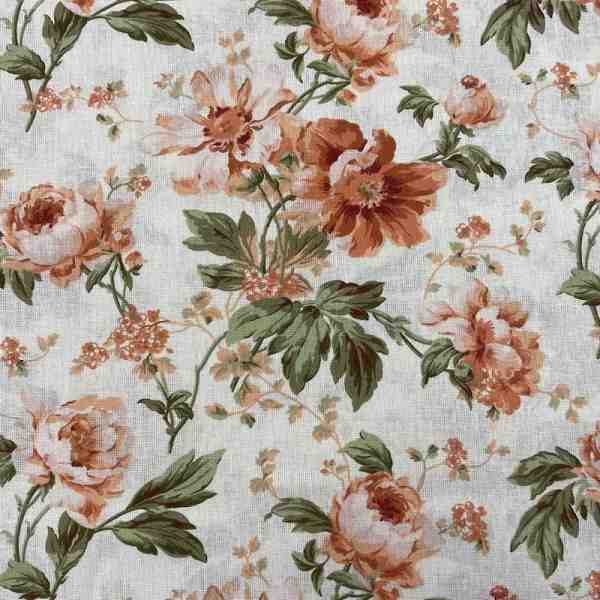 TISSU COTON ENDUIT MFTA SCARLET CORAIL