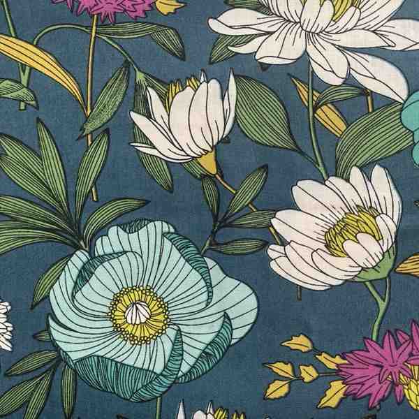 TISSU MFTA COTON MAJORQUE BLEU VERT