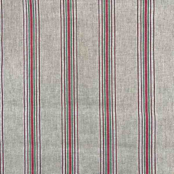 TISSU COTON IMPRIME SUZY RAYURES FOND IVOIRE