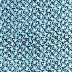 TISSU COTON IMPRIME FLEUR BLEU