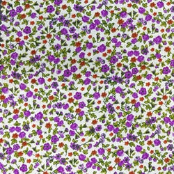 TISSU COTON IMPRIME JARDIN VIOLET