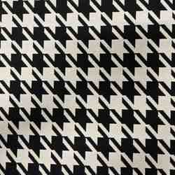TISSU JACQUARD PIED DE COQ NOIR BLANC