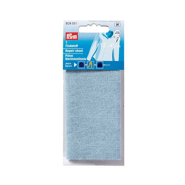 Pièce thermocollante jeans 12 x 45 cm bleu clair