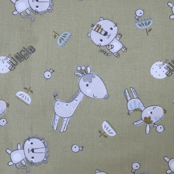 COUPON COTON JUNGLE BEIGE 1M50 X 1M40