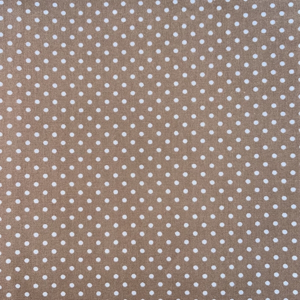 COUPON 70X30CM POIS BLANCS FOND BEIGE