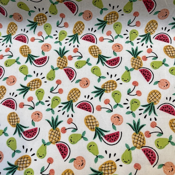 TISSU POPELINE DE COTON FRUITS MULTICOLOR