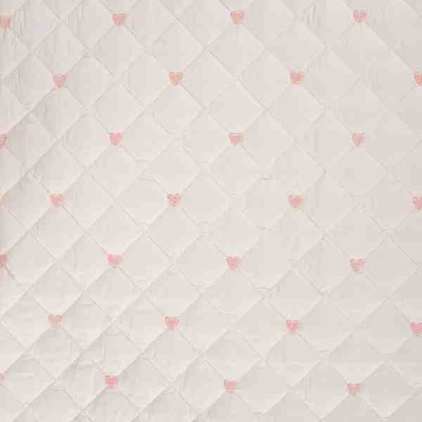 TISSU MATELASSE AVEC BRODERIE COEUR BEIGE