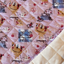 TISSU MATELASSE ENFANT CAMPAGNE FOND ROSE