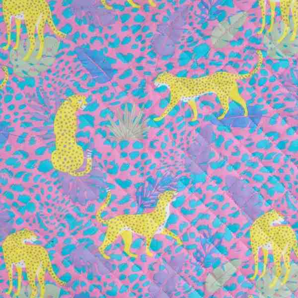 TISSU MATELASSÉ COTON IMPRIMÉ RÉVERSIBLE SAFARI