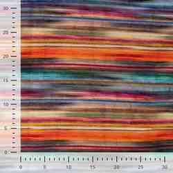 TISSU VISCOSE LIN IMPRIMÉ RAYURES MULTICOLORES 