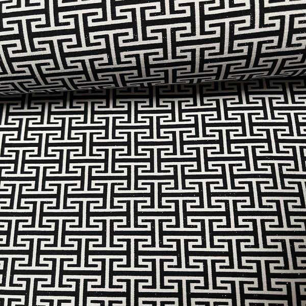  TISSU BENGALINE ECRU NOIR