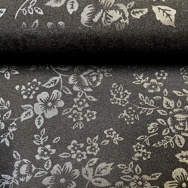 TISSU BURLINGTON NOIR FLEUR