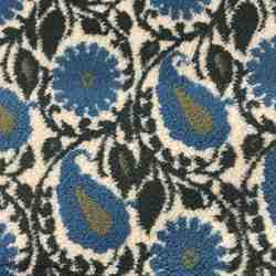 TISSU TEDDY JACQUARD CACHEMIRE BLEU PETROLE