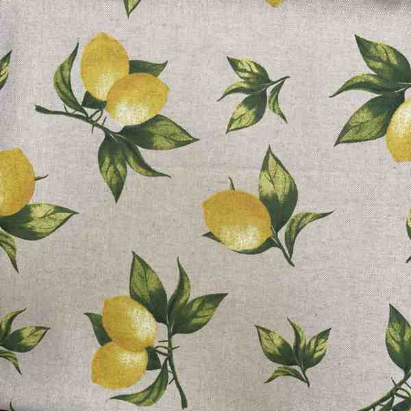 TISSU TOILE ASPECT LIN LES CITRONS DE MENTON