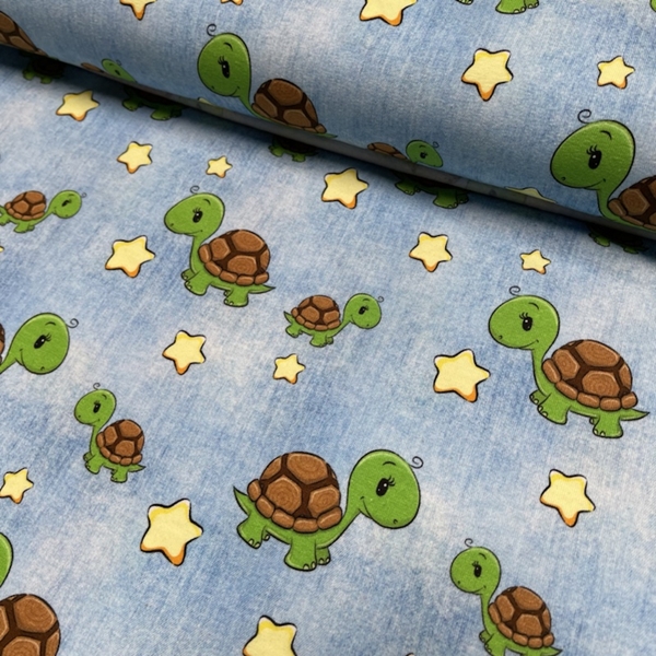 TISSU JERSEY IMPRIMÉ TORTUE