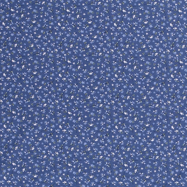 TISSU COTON IMPRIME AURELIE BLEU