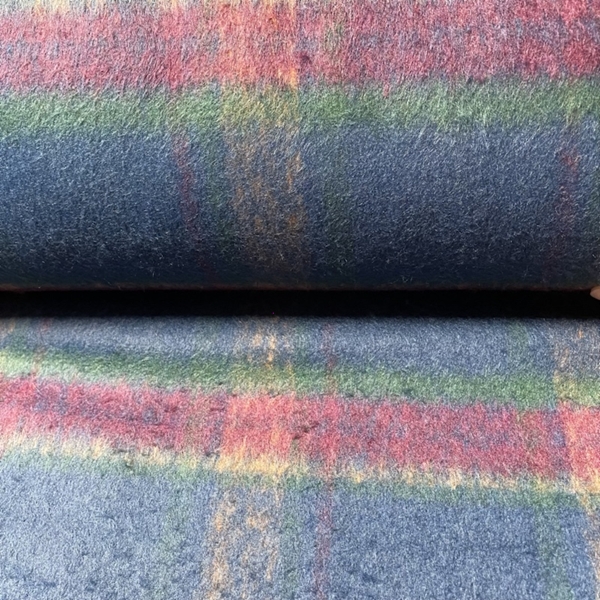 TISSU LAINAGE CARREAUX ECOSSAIS BLEU VERT BORDEAUX