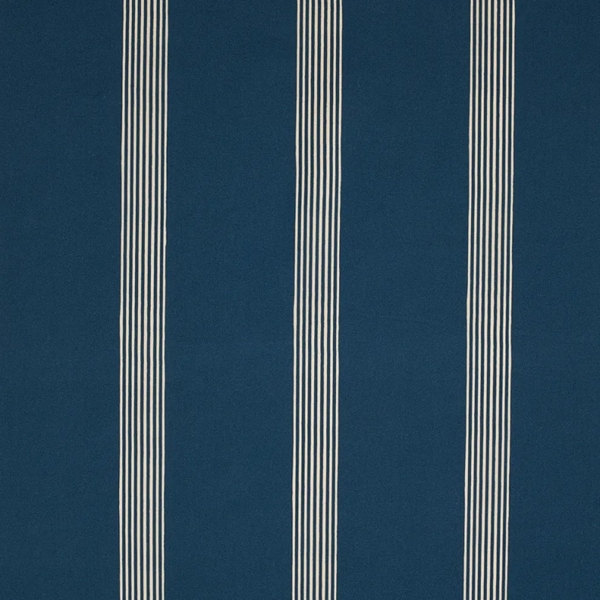 TISSU SIEGE TOILE ALCAPONE FOND BLEU RAYURE BEIGE
