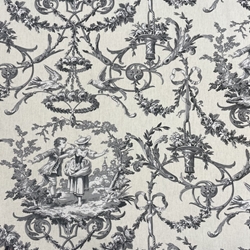 TISSU TOILE DE JOUY COLIN MAILLARD GRIS